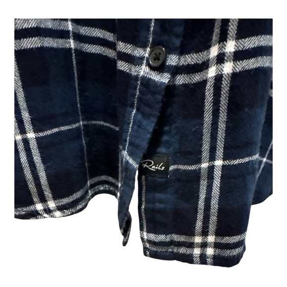 Rails Bianca Tartan Shirt Dress Petrol Blue Spruce White Sz M - Picture 7 of 10